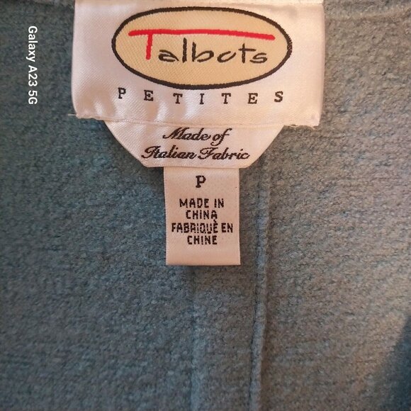 Talbots Petites Womens Blue Wool Blend Coat P With Italian Fabric Outside  Cold - Picture 4 of 8